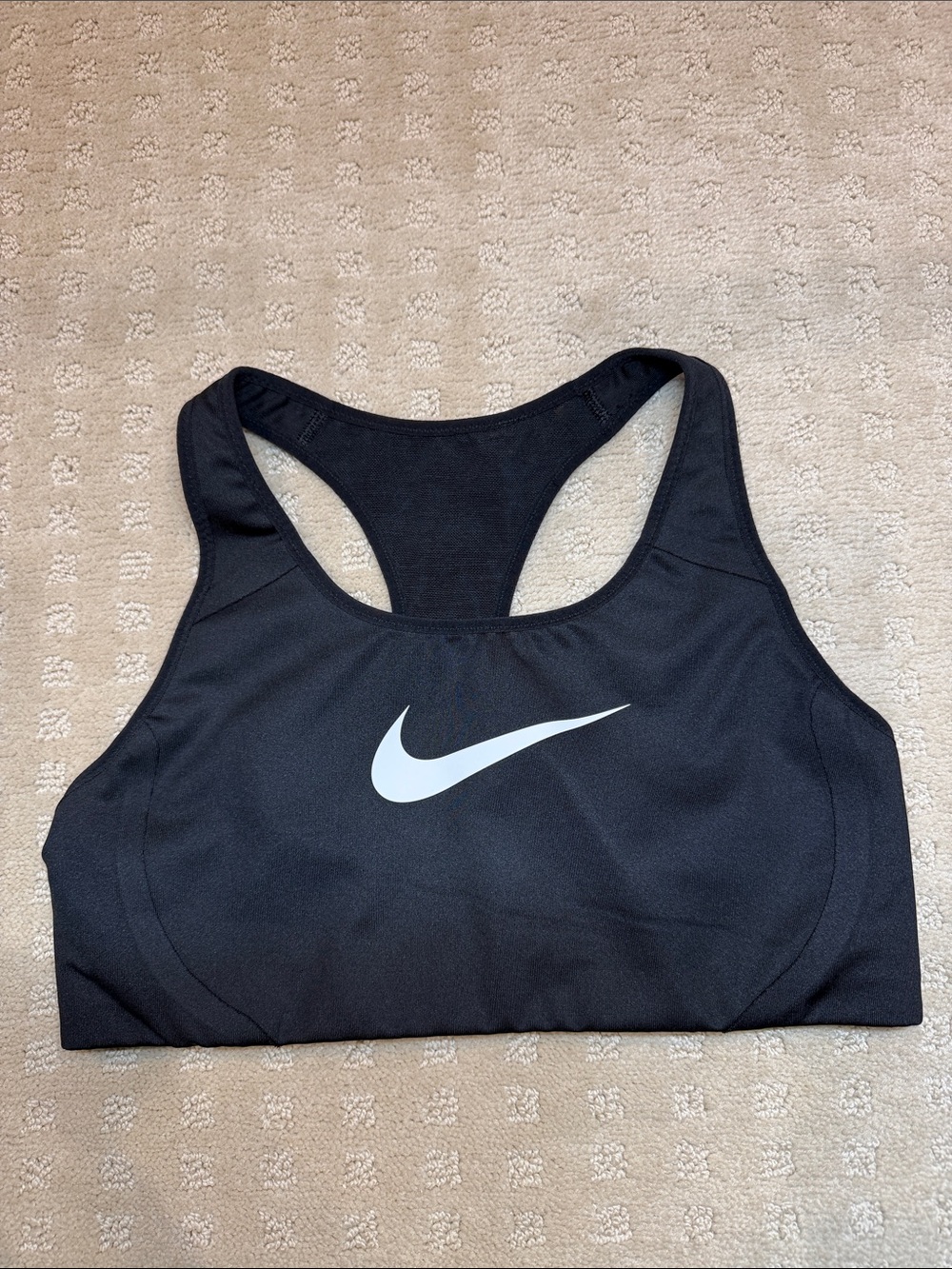Nike Black Sports Bra size medium with White Swoosh Logo